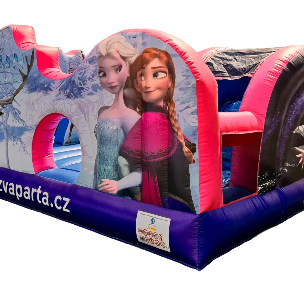 Skákací centrum PRINCEZNA s klouzačkou – nafukovací hrad Ledové království (5×5 m)