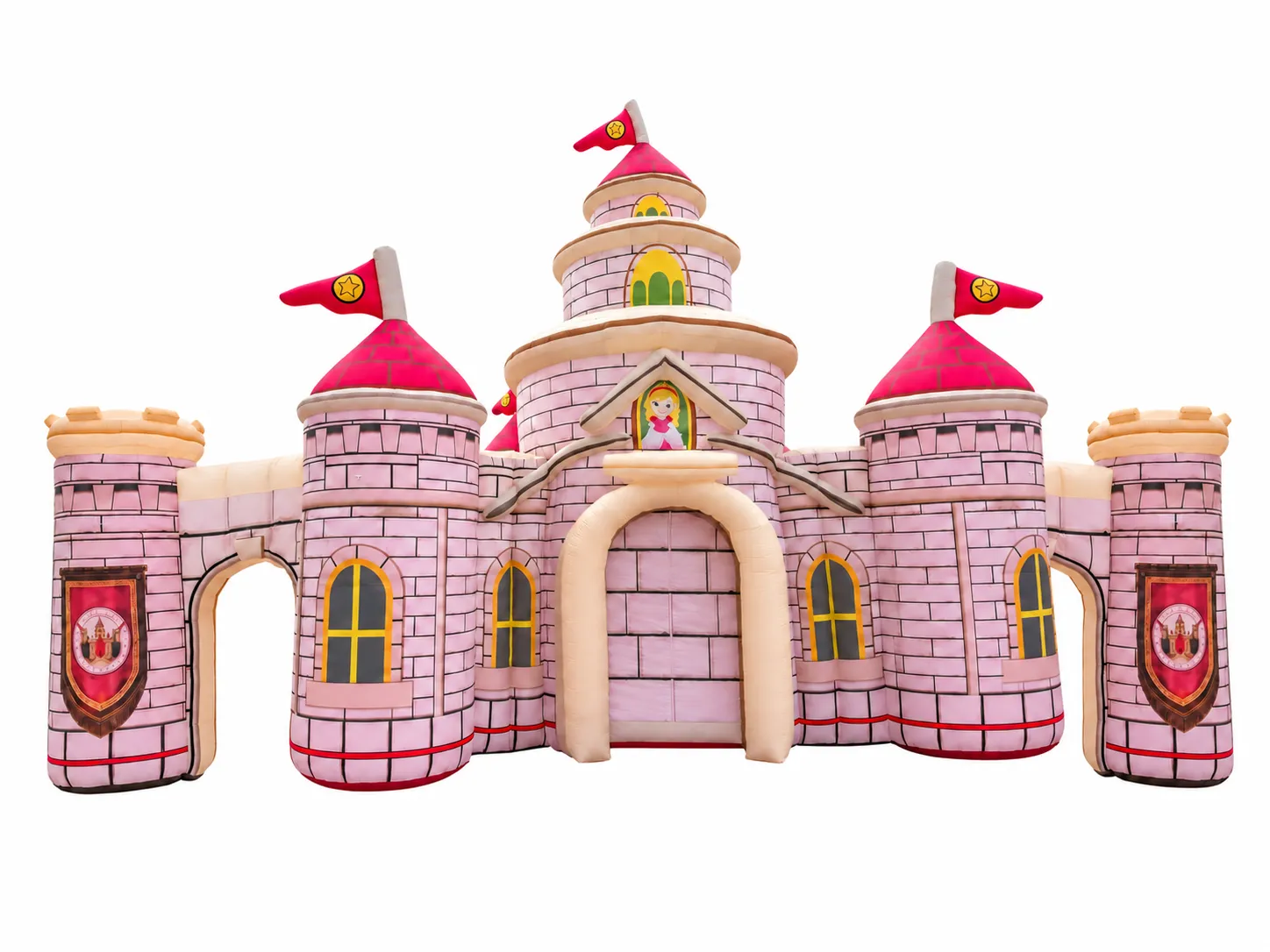 Nafukovací pohádkový ZÁMEK PRINCEZNA – monumentální 3D fotostěna a brána (10x3 m výška 5 m)